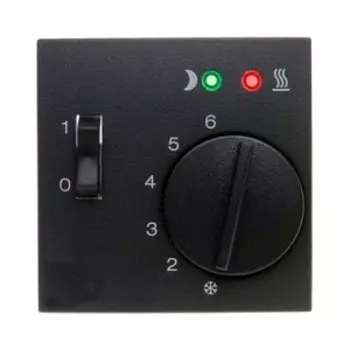 16721606 Центральная панель с регулирующей кнопкой, клавишей и линзами цвет: антрацит, матовый B.1/B.3/B.7 Glas Berker