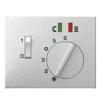 16727109 Центральная панель с регулирующей кнопкой, клавишей и линзами цвет: полярная белизна, с блеском K.1 Berker