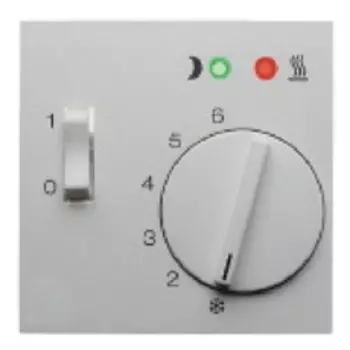 16728989 Центральная панель с регулирующей кнопкой, клавишей и линзами цвет: полярная белизна, с блеском S.1/B.3/B.7 Glas Berker