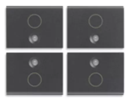 16841.0 4 половинки одномодульной клавиши с символом "о", серые Vimar Idea