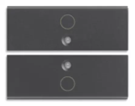 16842.0 2 половинки двухмодульной клавиши с символом "о", серые Vimar Idea