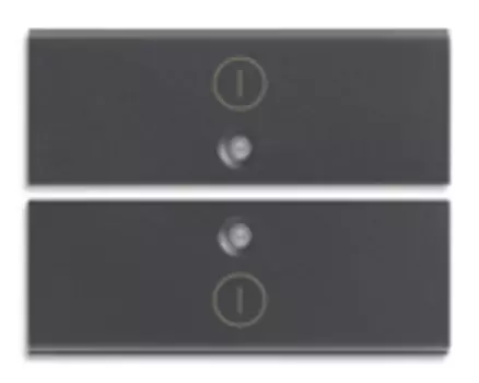 16842.2 2 половинки двухмодульной клавиши с символом "io", серые Vimar Idea