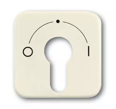 1710-0-1340 (2557 SLPZ-212-101), Плата центральная (накладка) с поворотной ручкой, с маркировкой для механизма выключателя жалюзи с зам. 2712/2713 U и 2722/2723 U, серия Busch-Duro 2000 SI, цвет слоновая кость, ABB