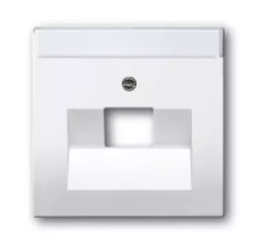 1710-0-1550 (1803-84-500), Плата центральная (накладка) для 1-постовой телекоммуникационной розетки 0213, 0216, с полем для надписи, цвет davos/альпийский белый, ABB