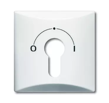 1710-0-1837 (2155 SLPZ-34), Плата центральная (накладка) с поворотной ручкой, с маркировкой для механизма выключателя с зам. 2733 USL-101, IP44, серия Allwetter 44, цвет альпийский белый, ABB