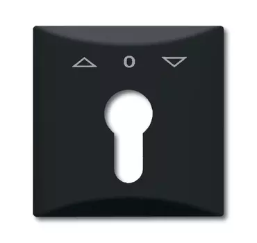 1710-0-1894 (2155 PZ-35), Плата центральная (накладка) с поворотной ручкой, с маркировкой для механизма выключателя жалюзи с зам. 2712/2713 U и 2722/2723 U, IP44, серия Allwetter 44, цвет антрацит, ABB