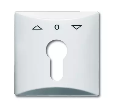 1710-0-2231 (2155 PZ-32), Плата центральная (накладка) с поворотной ручкой, с маркировкой для механизма выключателя жалюзи с зам. 2712/2713 U и 2722/2723 U, IP44, серия Allwetter 44, цвет слоновая кость, ABB