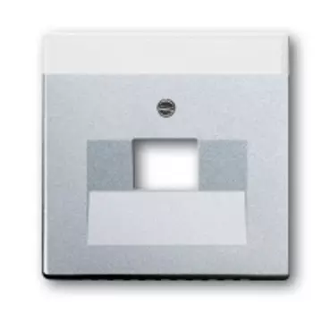 1710-0-3674 (1803-83), Плата центральная (накладка) для 1-постовой телекоммуникационной розетки 0213, 0216, с полем для надписи, цвет серебристо-алюминиевый, ABB