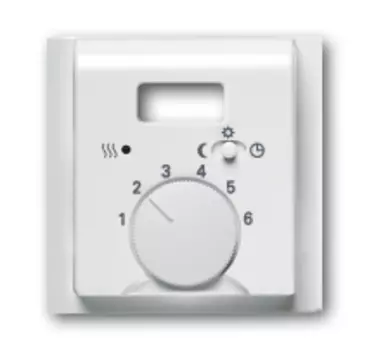 1710-0-3733 (1795 TA-74), Плата центральная (накладка) для механизма терморегулятора (термостата) 1095 UTA, 1096 UTA, серия impuls, цвет альпийский белый, ABB