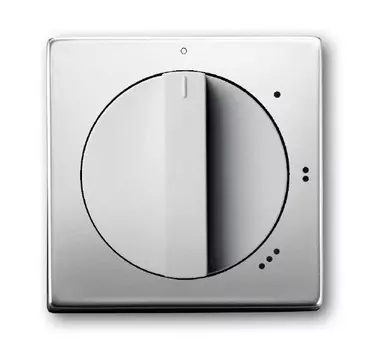 1710-0-3758 (2542 DR/01-866), Плата центральная (накладка) с поворотной ручкой для переключателя на 3 положения 2710 U, серия pur/сталь, ABB