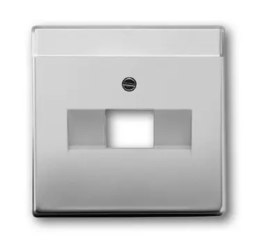 1710-0-3763 (1803-866), Плата центральная (накладка) для 1-постовой телекоммуникационной розетки 0213, 0216, с полем для надписи, серия pur/сталь, ABB