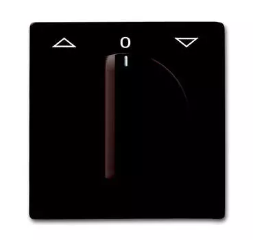 1710-0-3801 (2142 DR-31), Плата центральная (накладка) с поворотной ручкой, с маркировкой для механизма выключателя жалюзи 2712/2713 U и 2722/2723 U, IP44, серия Allwetter 44, цвет коричневый, ABB