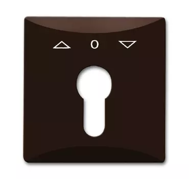 1710-0-3803 (2155 PZ-31), Плата центральная (накладка) с поворотной ручкой, с маркировкой для механизма выключателя жалюзи с зам. 2712/2713 U и 2722/2723 U, IP44, серия Allwetter 44, цвет коричневый, ABB