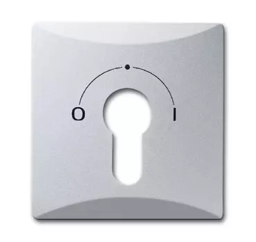 1710-0-3806 (2155 SLPZ-33), Плата центральная (накладка) с поворотной ручкой, с маркировкой для механизма выключателя с зам. 2733 USL-101, IP44, серия Allwetter 44, цвет серебристо-алюминиевый, ABB