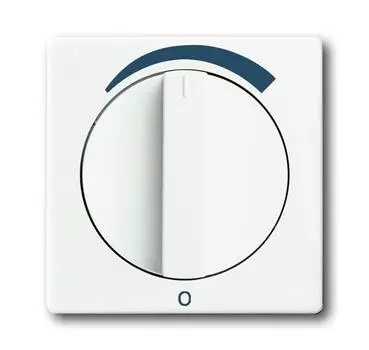 1710-0-3808 (1740 DR/03-84), Плата центральная (накладка) с поворотной ручкой для регуляторов громкости WHD, тип LR mono BJ UP, с маркировкой, цвет davos/альпийский белый, ABB