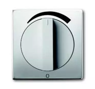 1710-0-3812 (1740 DR/03-866), Плата центральная (накладка) с поворотной ручкой для регуляторов громкости WHD, тип LR mono BJ UP, с маркировкой, цвет pure/сталь, ABB