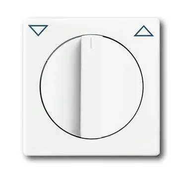 1710-0-3872 (1740-884), Плата центральная с поворотной ручкой, с маркировкой, для механизма выключателя жалюзи 2712/2713 U и 2722/2723 U, цвет белый бархат, ABB