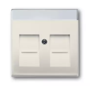 1710-0-3944 (1800-92-507), Плата центральная (накладка) для коммуникационных розеток с суппортами 1810, 1812, 1814, 1816, 1818, 1819 и 1820 с полем для надписи серия Basic 55, цвет слоновая кость, ABB