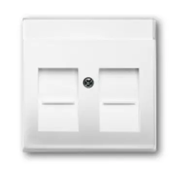 1710-0-3945 (1800-94-507), Плата центральная (накладка) для коммуникационных розеток с суппортами 1810, 1812, 1814, 1816, 1818, 1819 и 1820 с полем для надписи серия Basic 55, цвет альпийский белый, ABB