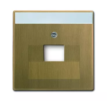 1710-0-4082 (1803-840-500), Плата центральная (накладка) для 1-постовой телекоммуникационной розетки 0213, 0216, с полем для надписи, серия Династия, Латунь античная, ABB