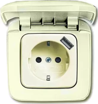 1719-0-0111 Рамка с крышкой Busch-Duro 2000 SL Слоновая кость 1-постовая ABB