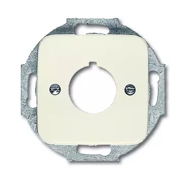 1724-0-0210 (2533-212), Плата центральная (накладка) с суппортом для командно-сигнальных приборов D=22.5 мм, серия Busch-Duro 2000 SI, цвет слоновая кость, ABB