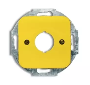 1724-0-2696 (2533-214-15), Плата центральная (накладка) с суппортом для командно-сигнальных приборов D=22.5 мм, серия Reflex SI, цвет жёлтый, ABB