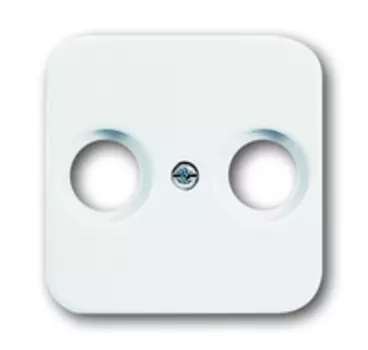 1724-0-2865 (2531-212-507), Плата центральная (накладка) для TV-FM розетки, серия Busch-Duro 2000 SI, цвет слоновая кость, ABB