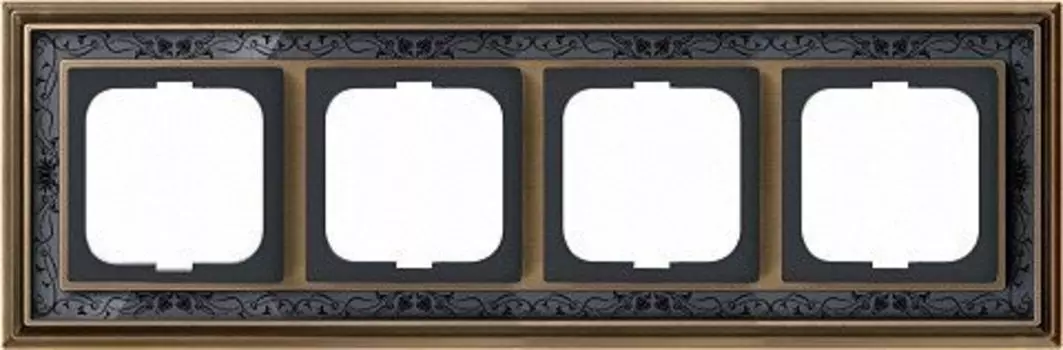 1724-843-500 Рамка Dynasty Латунь античная черная роспись 4-постовая ABB
