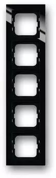 1725-281/11 Рамка для монтажа заподлицо Axcent Черный 5-постовая ABB