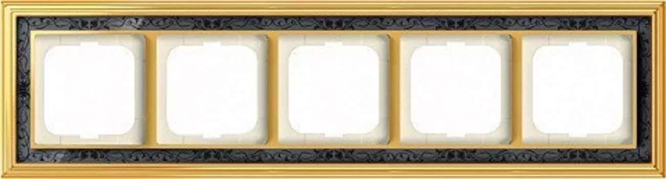 1725-833-500 Рамка Dynasty Латунь полированная черная роспись 5-постовая ABB