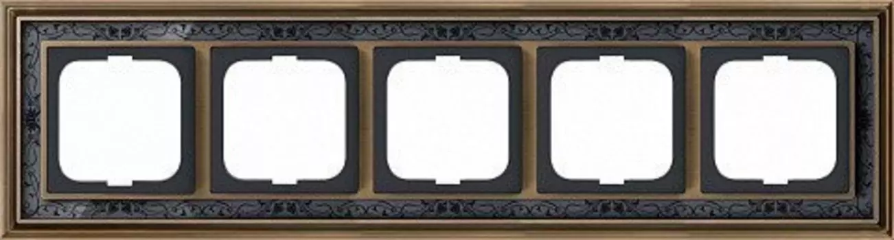 1725-843-500 Рамка Dynasty Латунь античная черная роспись 5-постовая ABB