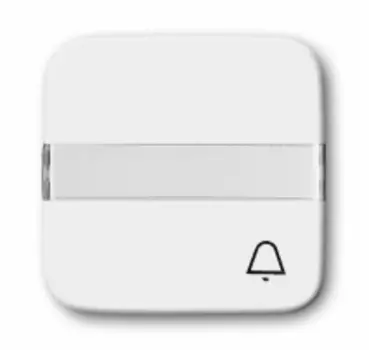 1731-0-0538 (2506 N/KI-214), Клавиша для механизма 1-клавишного выключателя/переключателя/кнопки, с полем для надписи, с символом "ЗВОНОК", серия Reflex SI, цвет альпийский белый, ABB