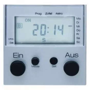 17381404 Таймер с дисплеем и подключением датчика цвет: алюминий, матовый B.1/B.7 Glas Berker