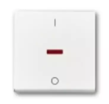 1751-0-2750 (1788-84), Клавиша для механизма 1-клавишного выключателя/переключателя/кнопки, с красной линзой, с маркировкой "I/O", цвет davos/альпийский белый, ABB