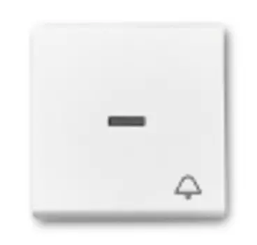 1751-0-2754 (1789 KI-84), Клавиша для механизма 1-клавишного выключателя/переключателя/кнопки, с прозрачной линзой и символом "ЗВОНОК", цве davos/альпийский белый, ABB