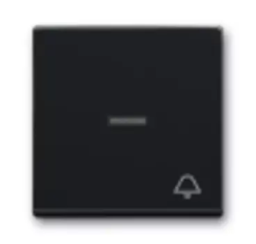 1751-0-2932 (1789 KI-81), Клавиша для механизма 1-клавишного выключателя/переключателя/кнопки, с прозрачной линзой и символом "ЗВОНОК", цве антрацит, ABB