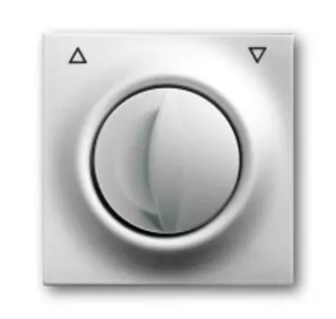 1753-0-0033 (1740 DR-783), Плата центральная с поворотной ручкой, с маркировкой, для механизма выключателя жалюзи 2712/2713 U и 2722/2723 U, серия impuls, цвет серебристый металлик, ABB