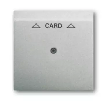 1753-0-0080 (1792-783), Плата центральная (накладка) для механизма карточного выключателя 2025 U, серия impuls, цвет серебристый металлик, ABB