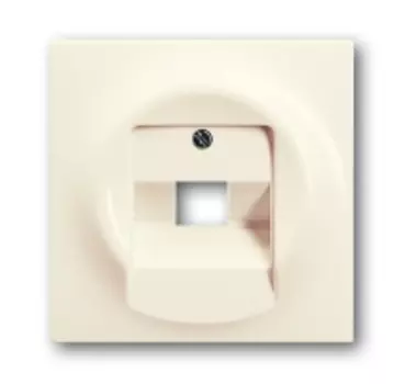 1753-0-0085 (1803-72), Плата центральная (накладка) для 1-постовой телекоммуникационной розетки 0213, 0216, с полем для надписи, серия impuls, цвет слонова кость, ABB