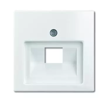 1753-0-0098 (1803-92-507), Плата центральная (накладка) для 1-постовой телекоммуникационной розетки 0213, 0216, с полем для надписи, серия Basic 55, слоновая кость, ABB