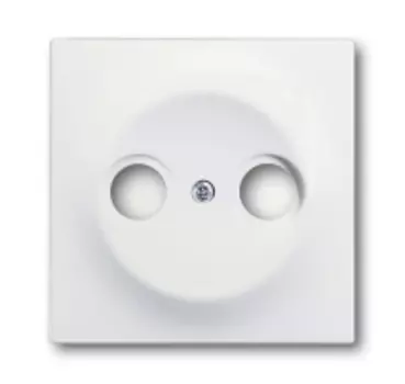 1753-0-0168 (1743-774), Накладка (центральная плата) для TV-R розетки, серия impuls, цвет белый бархат, ABB