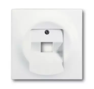 1753-0-0194 (1803-774), Плата центральная (накладка) для 1-постовой телекоммуникационной розетки 0213, 0216, с полем для надписи, серия impuls, цвет белый бархат, ABB