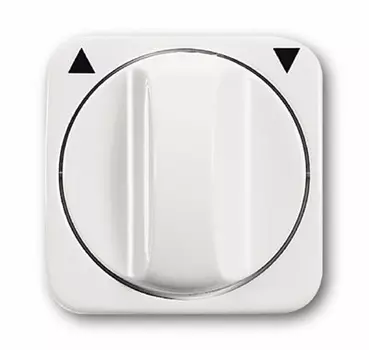 1753-0-2264 (2542 DR-214), Плата центральная (накладка) с поворотной ручкой, с маркировкой для механизма выключателя жалюзи 2712/2713 U и 2722/2723 U, серия Reflex SI, цвет альпийский белый, ABB