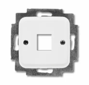 1753-0-3833 (2561-214), Плата центральная (накладка) для 1-го разъёма Modular Jack (артикулы 0210, 0211 и 0219), серия Reflex SI, цвет альпийский белый, ABB
