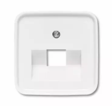 1753-0-8394 (1803-214), Плата центральная (накладка) для 1-постовой телекоммуникационной розетки 0213, 0216, с полем для надписи, серия Reflex SI, цвет альпийский белый, ABB