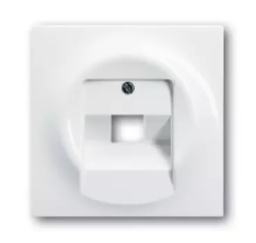 1753-0-8964 (1803-74), Плата центральная (накладка) для 1-постовой телекоммуникационной розетки 0213, 0216, с полем для надписи, серия impuls, цвет альпийский белый, ABB