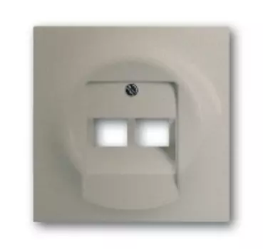 1753-0-9038 (1803-02-79), Плата центральная (накладка) для 2-постовой телекоммуникационной розетки 0214, 0215, 0217, 0218, с полем для надписи, серия impuls, цвет шампань-металлик, ABB