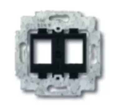 1753-0-9973 (1814-500), Суппорт для 2-х экранированных LWL разъёмов фирмы Ackermann, AMP / tyco Electronics (серии SlimLine), Brand-Rex, с чёрным цоколем, без распорок, ABB