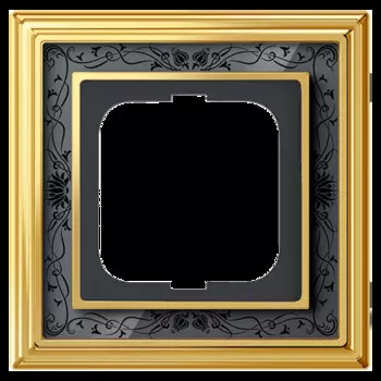 1754-0-4575 Рамка Dynasty Латунь полированная, черная роспись 1-постовая ABB